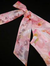 AOMEIDRESS Elegant Jacquard A Line Party Dress High Low Hem V Neck