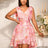 AOMEIDRESS Elegant Jacquard A Line Party Dress High Low Hem V Neck Pink / S