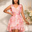 AOMEIDRESS Elegant Jacquard A Line Party Dress High Low Hem V Neck Pink / S