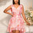 AOMEIDRESS Elegant Jacquard A Line Party Dress High Low Hem V Neck Pink / S