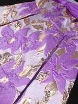 AOMEIDRESS Elegant Jacquard A Line Wedding Guests Dresses Slash Neck