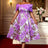 AOMEIDRESS Elegant Jacquard A Line Wedding Guests Dresses Slash Neck Purple / 0XL