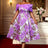 AOMEIDRESS Elegant Jacquard A Line Wedding Guests Dresses Slash Neck Purple / 0XL