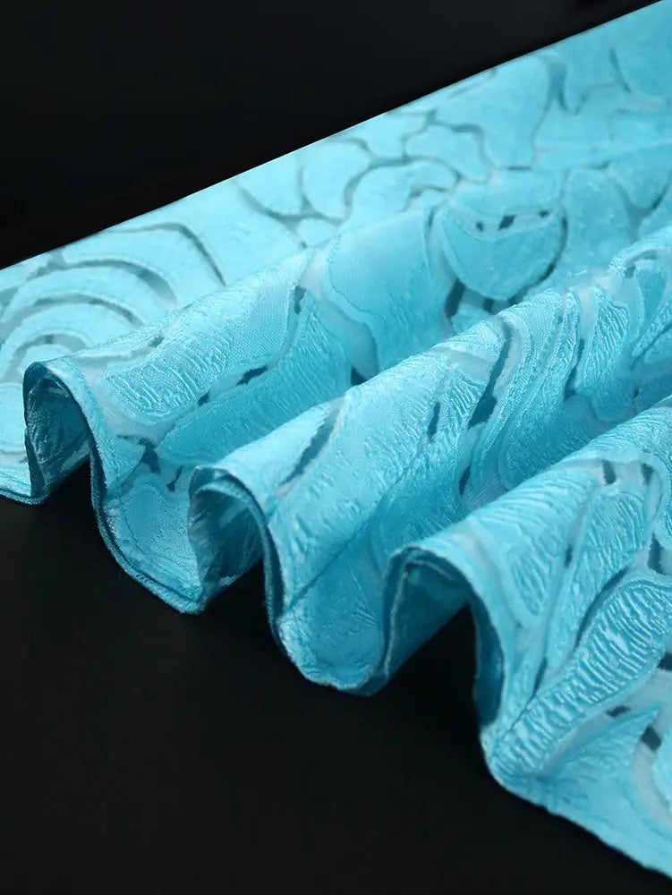 AOMEIDRESS Elegant Jacquard Floral A Line Pleated Wedding Guests Dress