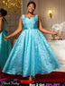 AOMEIDRESS Elegant Jacquard Floral A Line Pleated Wedding Guests Dress LightBlue / S