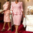AOMEIDRESS Elegant Jacquard Package Hip Dresses For Wedding Guests Pink / 0XL