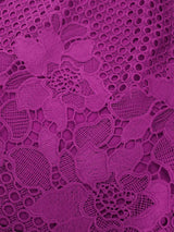 AOMEIDRESS Elegant Lace A Line Pleated Work Dresses Half High Collar