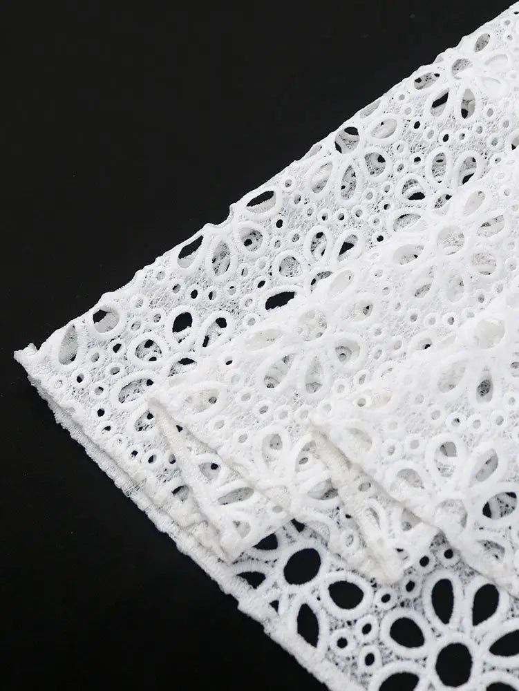 AOMEIDRESS Elegant Lace Midi A Line Wedding Guests Dress Puff Sleeve