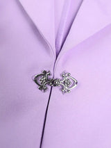 AOMEIDRESS Elegant Laverder Blazer Top with Bow for Evening Party