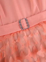 AOMEIDRESS Elegant Maxi A Line Party Dress 3D Butterfly Waist Belt