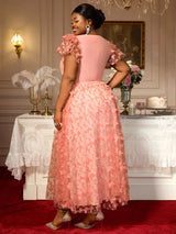 AOMEIDRESS Elegant Maxi A Line Party Dress 3D Butterfly Waist Belt