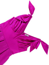 AOMEIDRESS Elegant Maxi A Line V Neck Dress With Bow For Wedding Guest