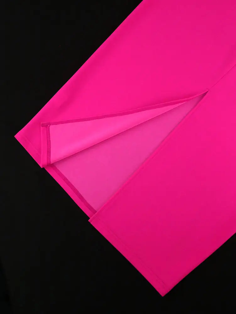 AOMEIDRESS Elegant Maxi Package Hip Party Dress With 3D Flower O Neck