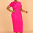 AOMEIDRESS Elegant Maxi Package Hip Party Dress With 3D Flower O Neck Rose / S