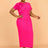 AOMEIDRESS Elegant Maxi Package Hip Party Dress With 3D Flower O Neck Rose / S