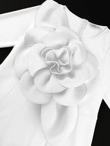 AOMEIDRESS Elegant Mermaid Dress O Neck Long Sleeves 3D Flower Gowns