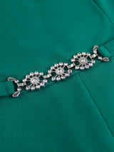 AOMEIDRESS Elegant Midi A Line Church Dress O Neck With Bow Pleated