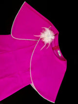 AOMEIDRESS Elegant Midi Beading Feather Cape Dress for Wedding Guest