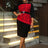 AOMEIDRESS Elegant Midi Lace Dress With Waist Belt For Office Women Black / 1XL