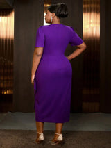 AOMEIDRESS Elegant Midi Package Hip Wedding Guests Dresses 3D Flower