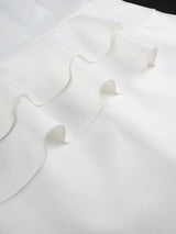 AOMEIDRESS Elegant Midi Peplum Dresses V Neck Puff Sleeve For Church