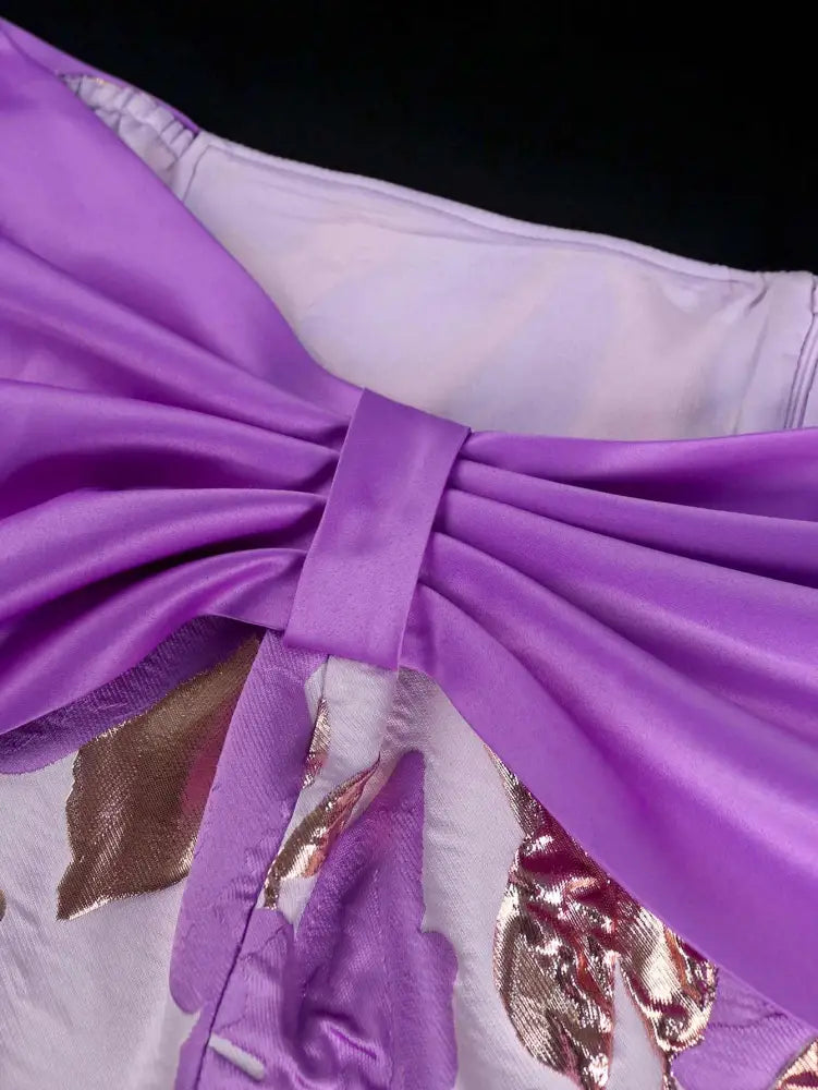 AOMEIDRESS Elegant One Shoulder A Line Purple Party Dress for Women