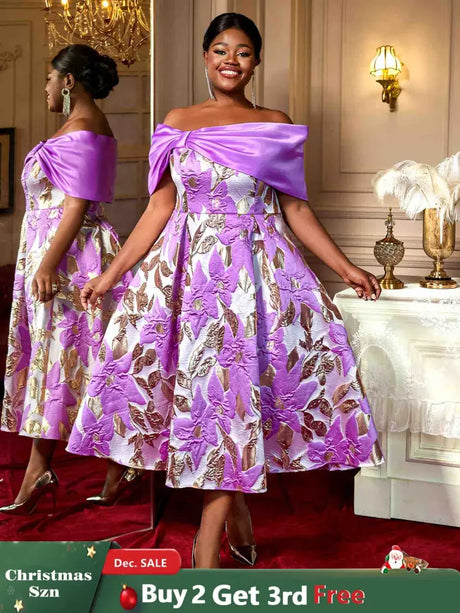 AOMEIDRESS Elegant One Shoulder A Line Purple Party Dress for Women Purple / S