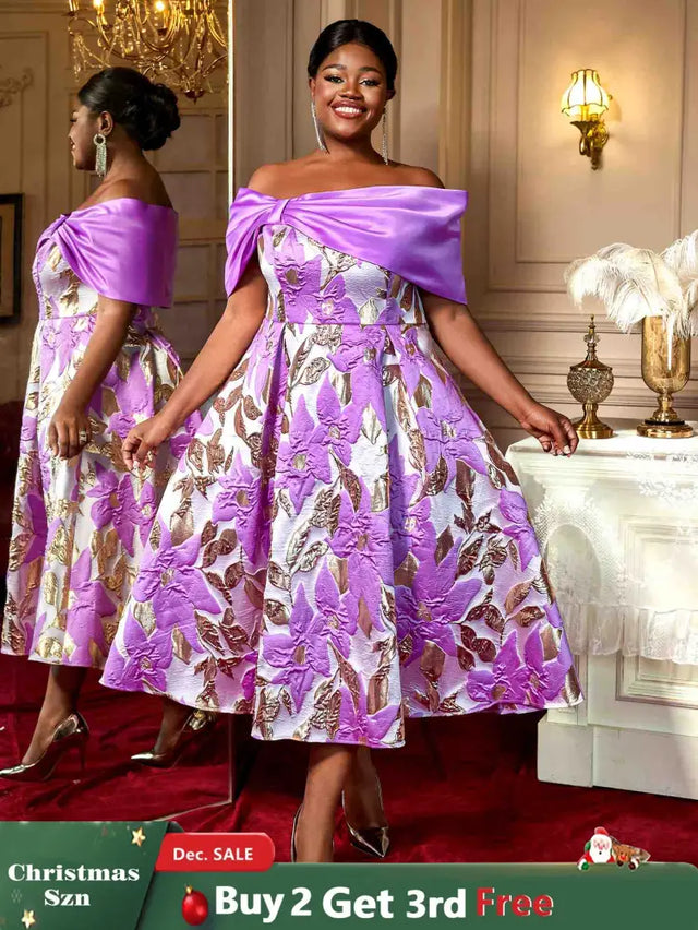 AOMEIDRESS Elegant One Shoulder A Line Purple Party Dress for Women Purple / S