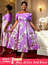 AOMEIDRESS Elegant One Shoulder A Line Purple Party Dress for Women Purple / S