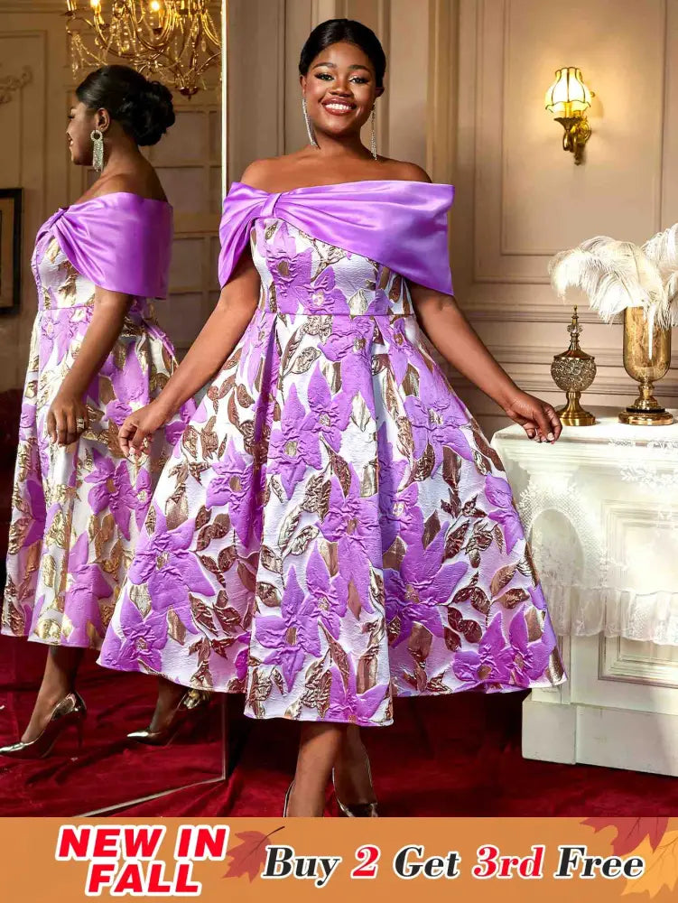 AOMEIDRESS Elegant One Shoulder A Line Purple Party Dress for Women Purple / S