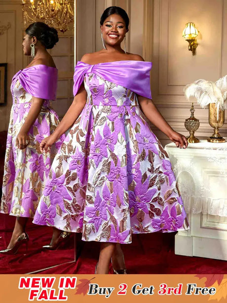 AOMEIDRESS Elegant One Shoulder A Line Purple Party Dress for Women Purple / S