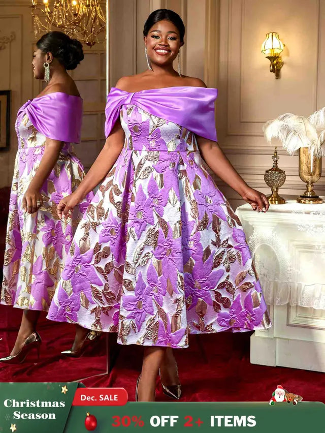 AOMEIDRESS Elegant One Shoulder A Line Purple Party Dress for Women Purple / S