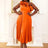AOMEIDRESS Elegant One Shoulder Ruffle Pleated A Line Party Dress Orange / S