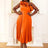AOMEIDRESS Elegant One Shoulder Ruffle Pleated A Line Party Dress Orange / S
