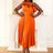 AOMEIDRESS Elegant One Shoulder Ruffle Pleated A Line Party Dress Orange / S