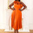AOMEIDRESS Elegant One Shoulder Ruffle Pleated A Line Party Dress Orange / S