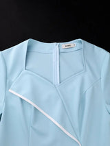 AOMEIDRESS Elegant Package Hip Dress Sweetheart Neck Flare Sleeves