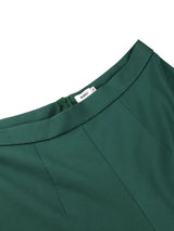 AOMEIDRESS Elegant Pants Side Slit Pearls Beaded Wide Leg Office Wear