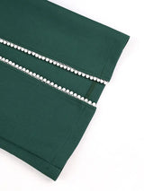 AOMEIDRESS Elegant Pants Side Slit Pearls Beaded Wide Leg Office Wear