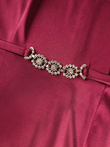 AOMEIDRESS Elegant Party Wedding Dress with 3D Flower Rhinestone Belt