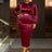 AOMEIDRESS Elegant Party Wedding Dress with 3D Flower Rhinestone Belt Wine / S