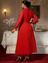 AOMEIDRESS Elegant Party Wedding Dress with Bow A Line Pleated Lace