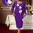 AOMEIDRESS Elegant Peplum Dress With 3D Flower for Party Wedding DarkPurple / S