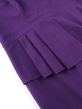 AOMEIDRESS Elegant Peplum Lace Dress with Long Sleeve for Party Church