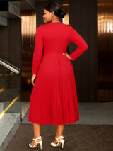 AOMEIDRESS Elegant Peplum Pleated Dress for Party Wedding Christmas