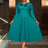 AOMEIDRESS Elegant Peplum Pleated Dress for Party Wedding Christmas LakeGreen / S