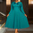 AOMEIDRESS Elegant Peplum Pleated Dress for Party Wedding Christmas LakeGreen / S