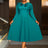 AOMEIDRESS Elegant Peplum Pleated Dress for Party Wedding Christmas LakeGreen / S