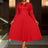 AOMEIDRESS Elegant Peplum Pleated Dress for Party Wedding Christmas Red / S