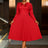 AOMEIDRESS Elegant Peplum Pleated Dress for Party Wedding Christmas Red / S